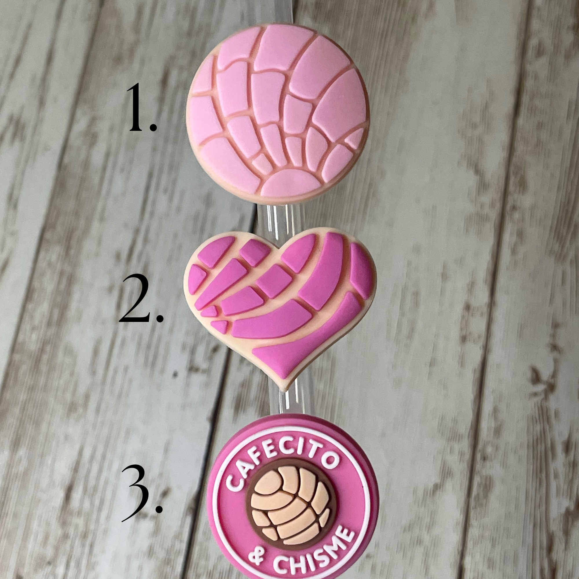 Pink concha straw topper – Squishkabobs Boutique