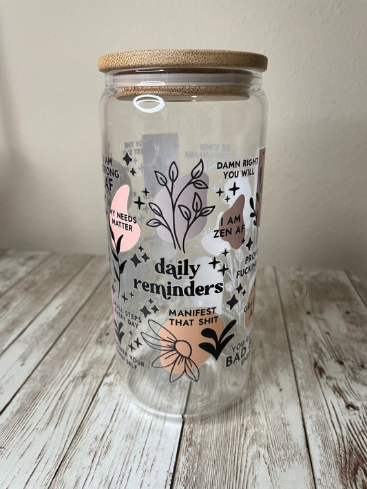BB Daily Reminders Glass Cup
